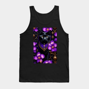 Gothic Black Cat Lost in Elegance Tank Top